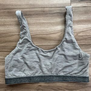 Allbirds Trino bralette gray merino wool blend sports bra Sz Small
